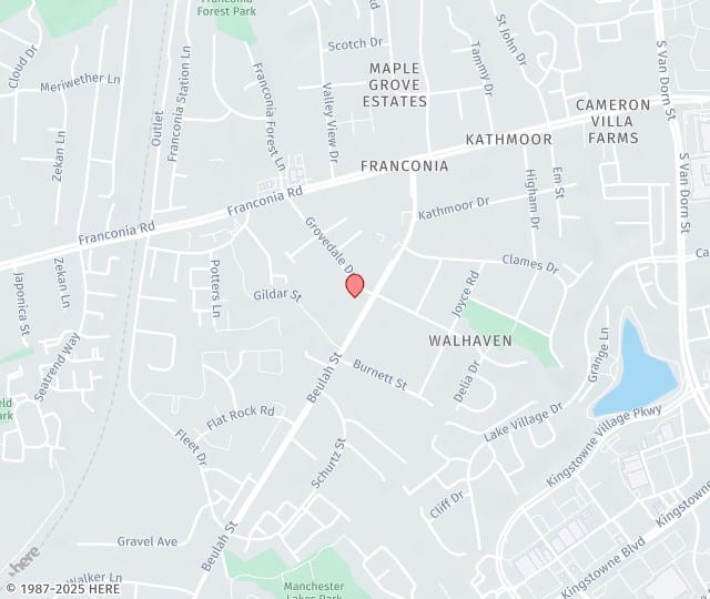 Location Map: 6422 Grovedale, Drive #202 Alexandria, Virginia 22310